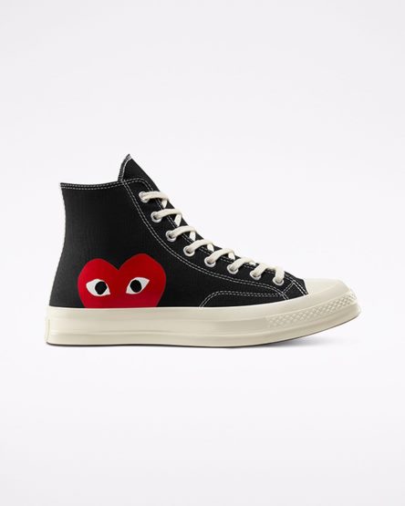 Tenisky Vysoke Converse x Comme des Garçons PLAY Chuck 70 Damske Čierne Biele Červené | SK JFNEM0